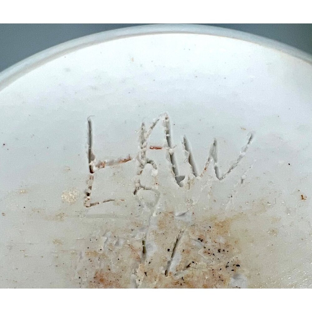 Art Studio Pottery Two-Tone Ceramic Vase In Blue & White Glaze 5.25"H Minimalist - Picture 9 of 9